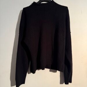 Design History XL Pure Cashmere Sweater Black Quiet Luxury Parisian Soft Girl